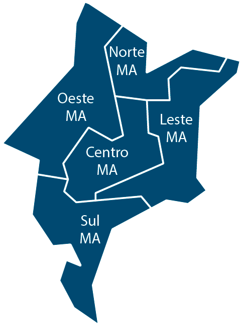 Mapa do Maranhão dividido por regiões
